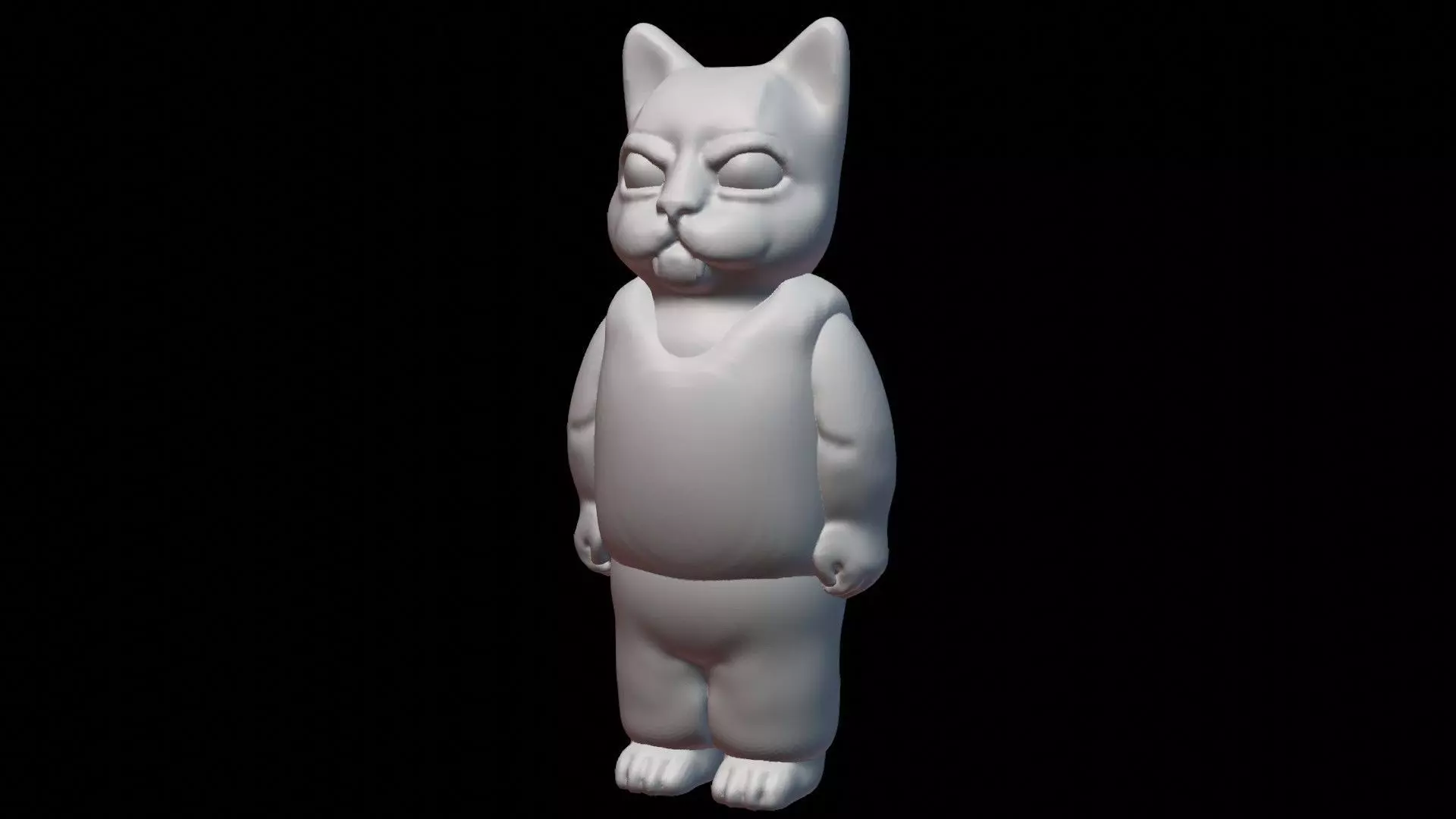 Cartoon Angry Kitty Boy 3D print model_0