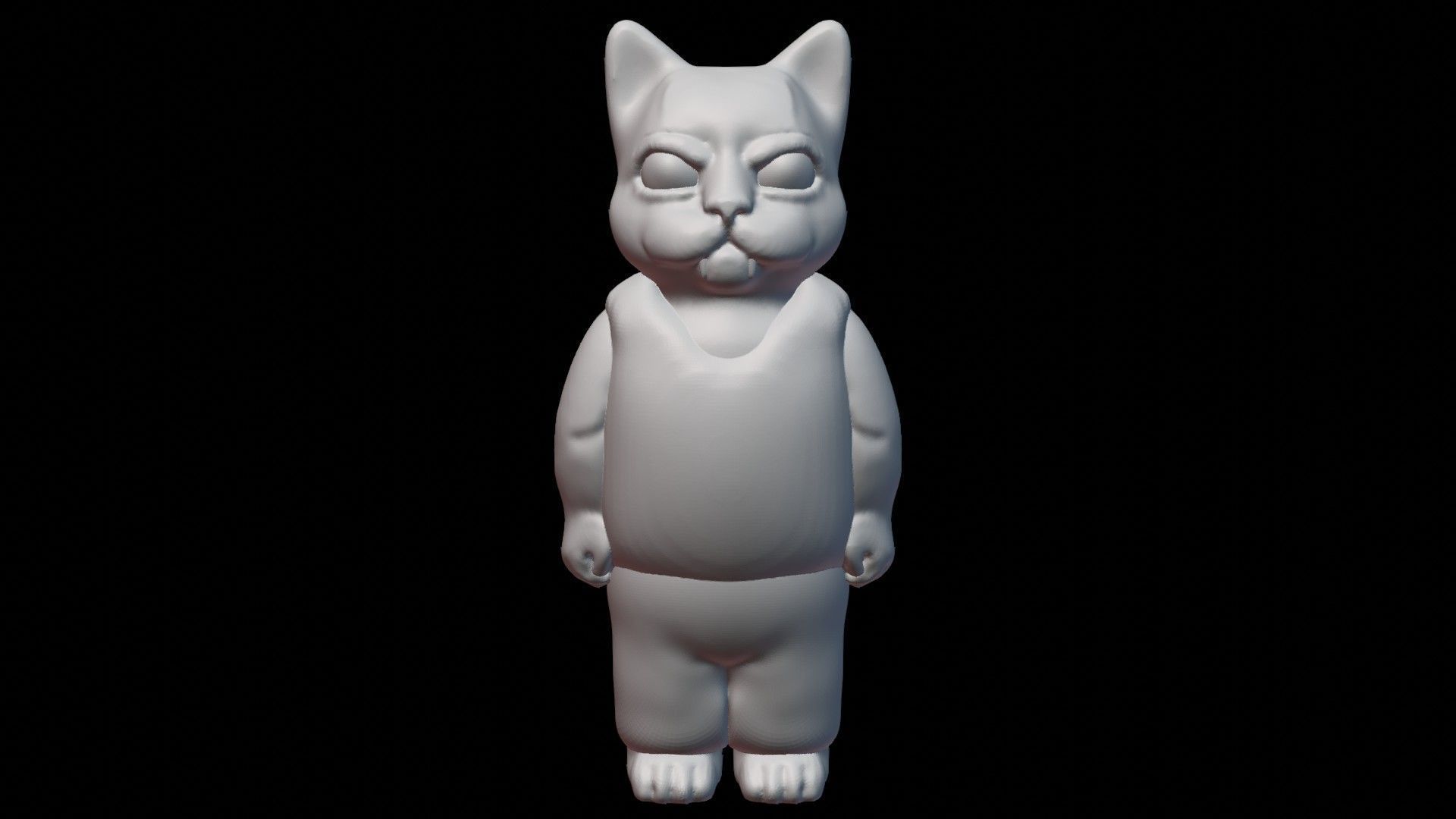 Cartoon Angry Kitty Boy 3D print model_1