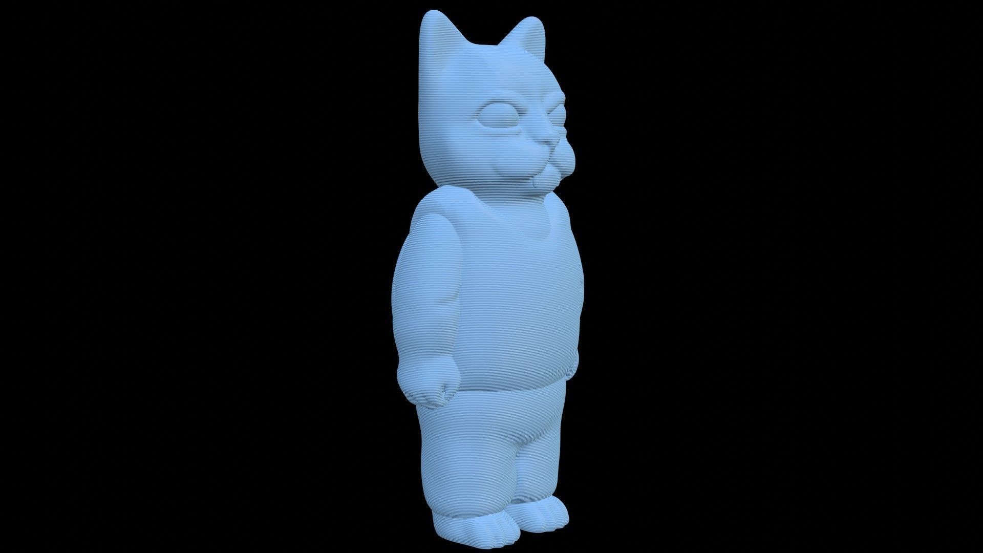 Cartoon Angry Kitty Boy 3D print model_14