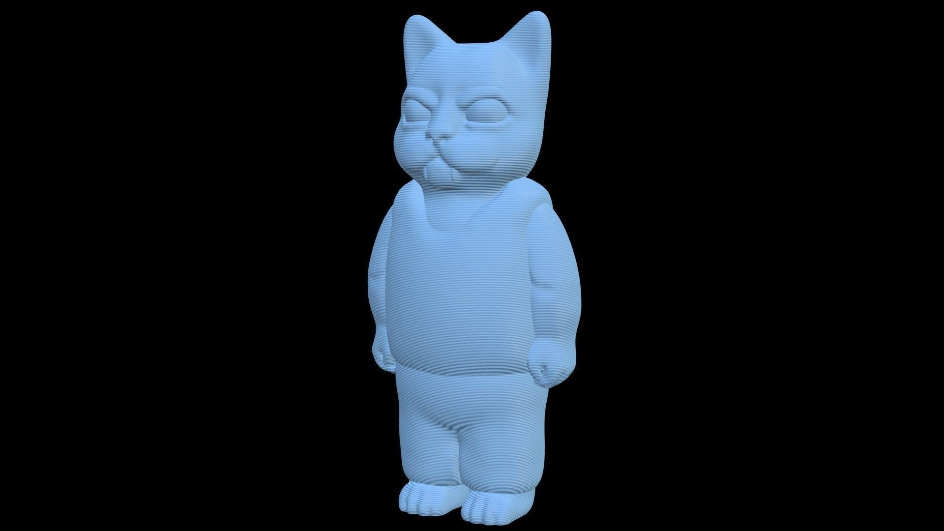 Cartoon Angry Kitty Boy 3D print model_12