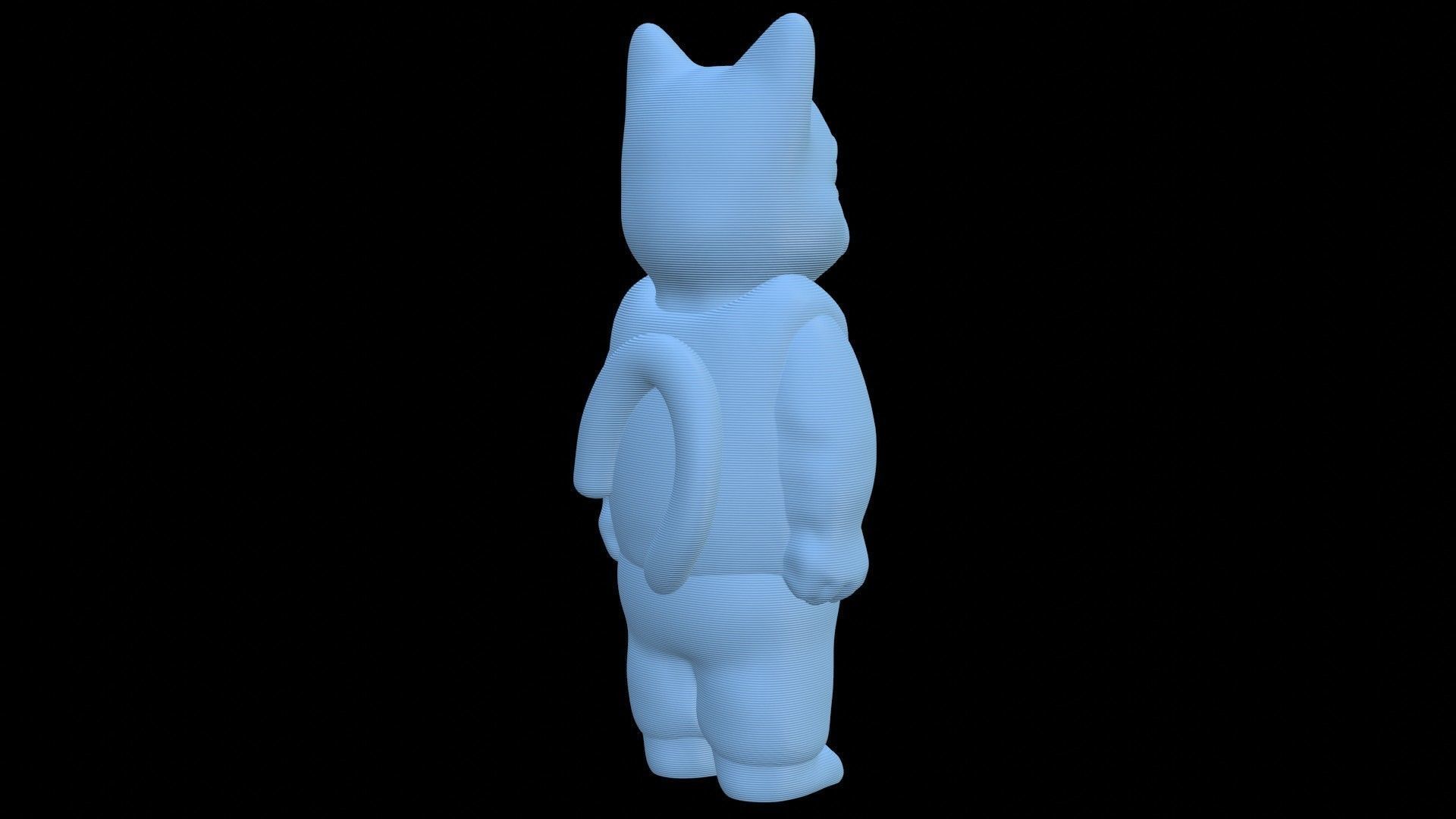 Cartoon Angry Kitty Boy 3D print model_16