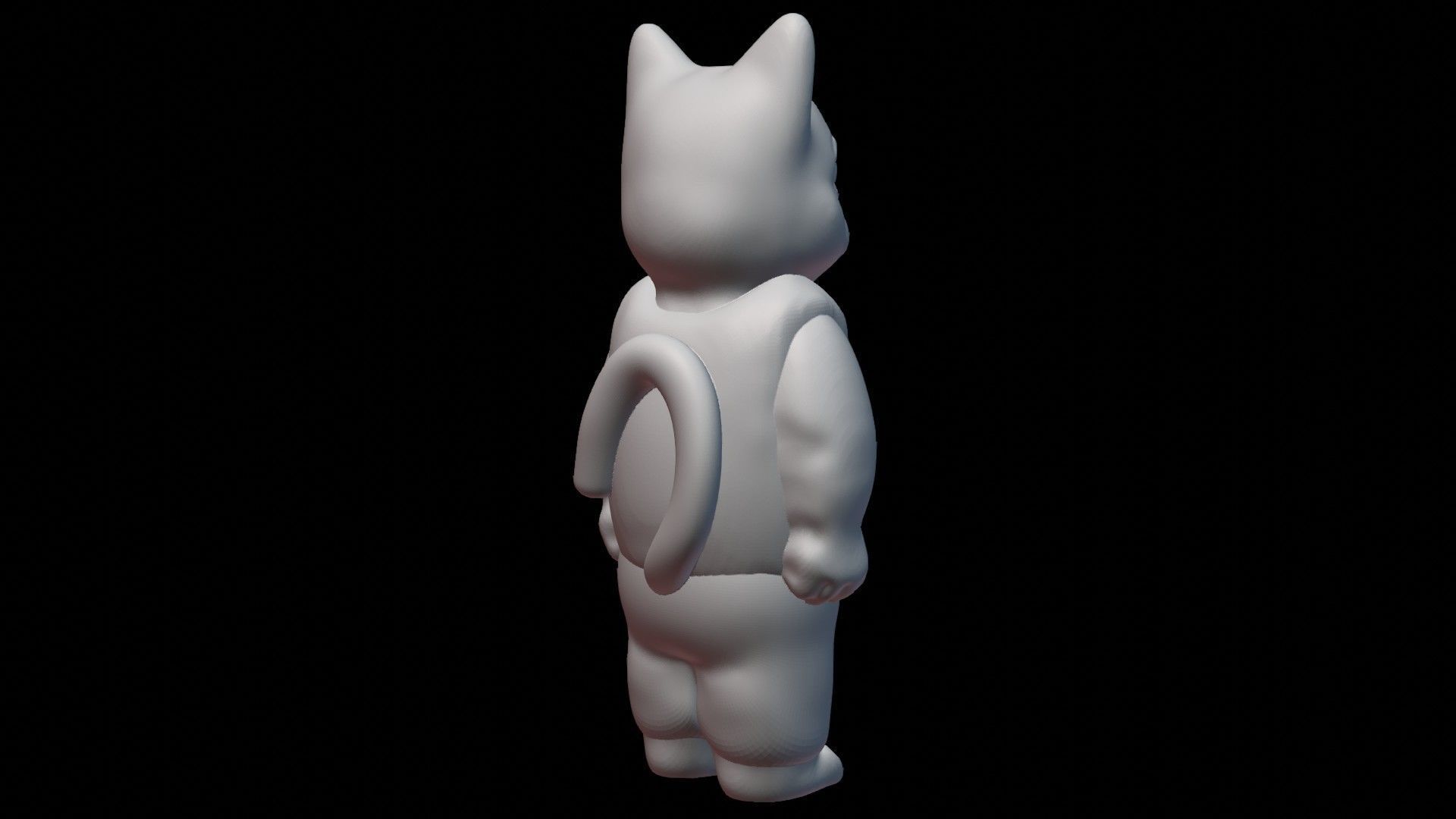 Cartoon Angry Kitty Boy 3D print model_4