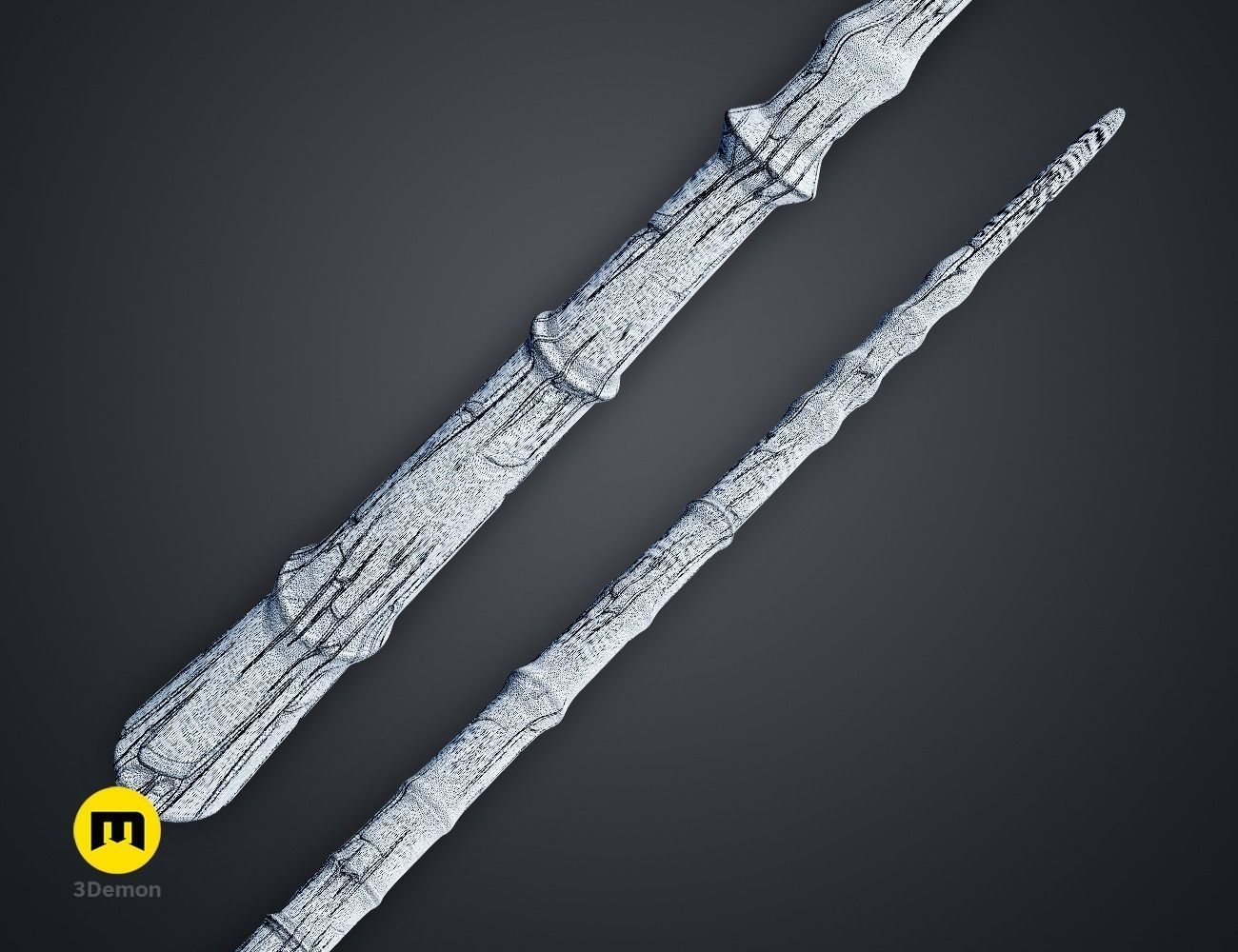 Hogwarts Legacy Wand Ringed 3D print model_3