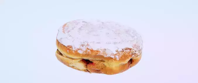 8k Sugar Coated Jelly Doughnut - 5 Levels of Detail Low-poly 3D model