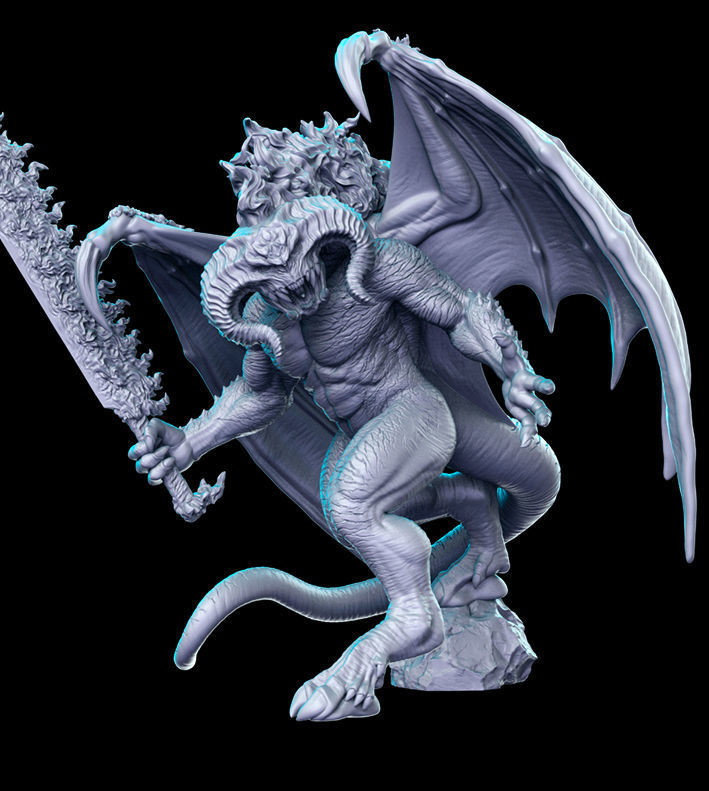 Moria Balrog Hobbit Lord of the Rings LOTR 32mm Pre-supported 3D model ...
