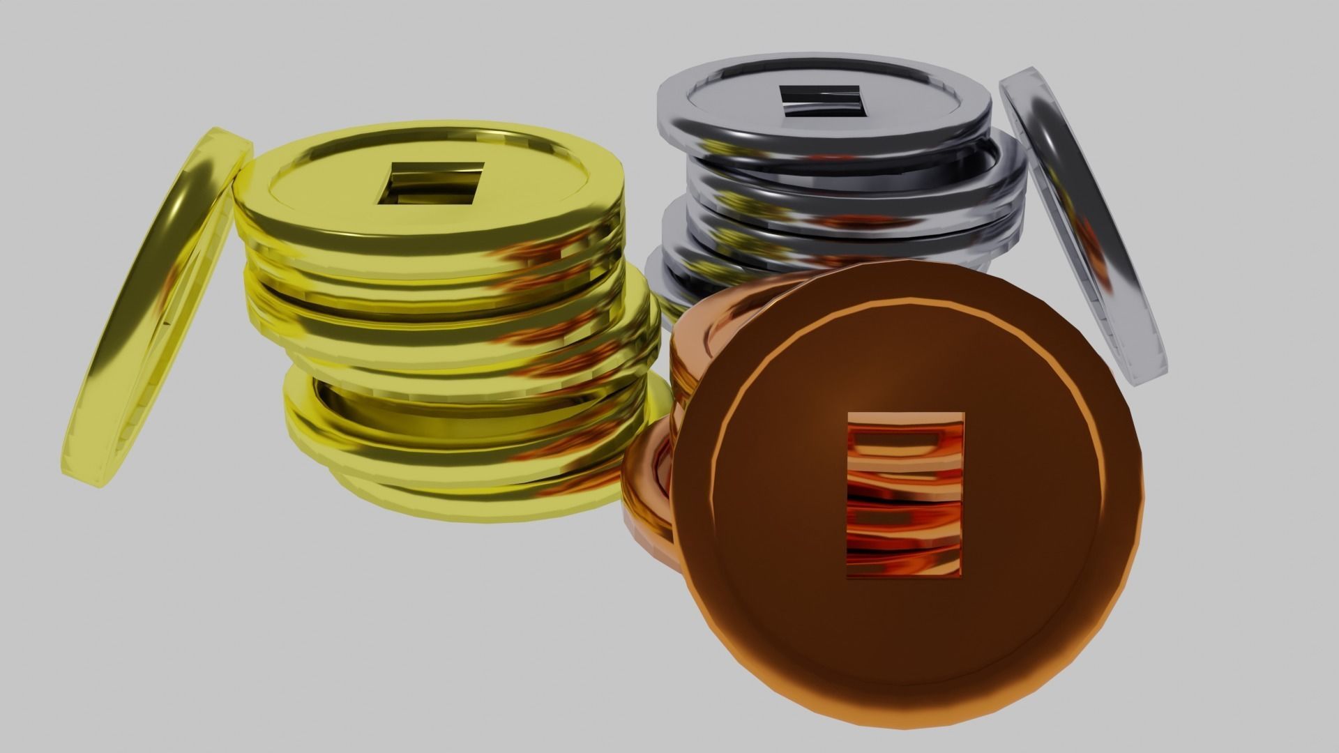 coin 3D model Low-poly 3D model_2