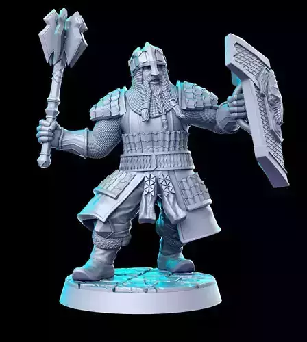 Dwarf Mace Hobbit The Lord of the Rings LOTR 32mm Pre-supported 3D print model Dwarf Mace Hobbit The Lord of the Rings LOTR 32mm Pre-supported 3D print model