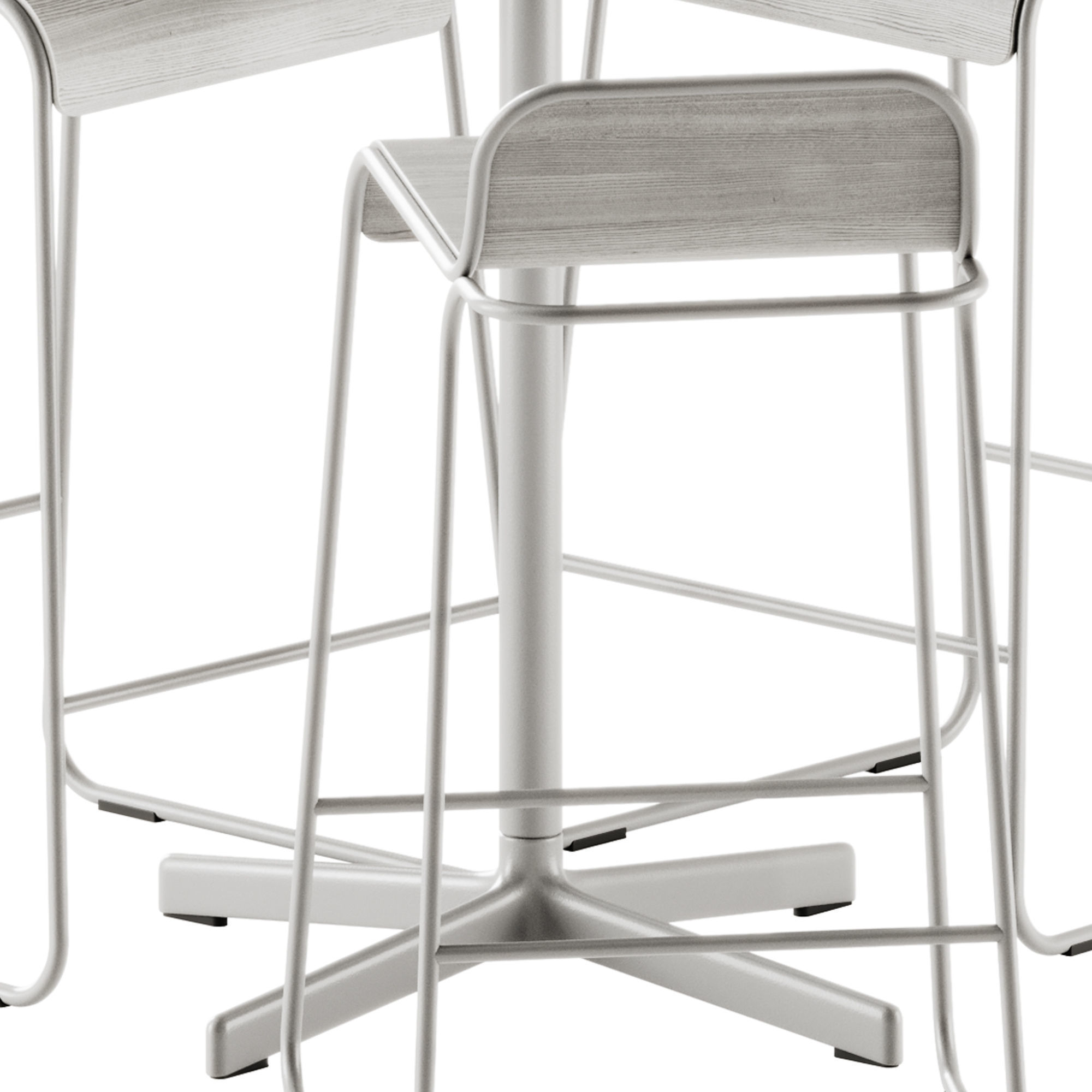 Neu Round Table High by Hay and Flow Aluminium Stool 3D model_3