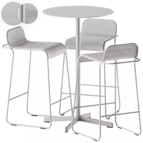 Neu Round Table High by Hay and Flow Aluminium Stool