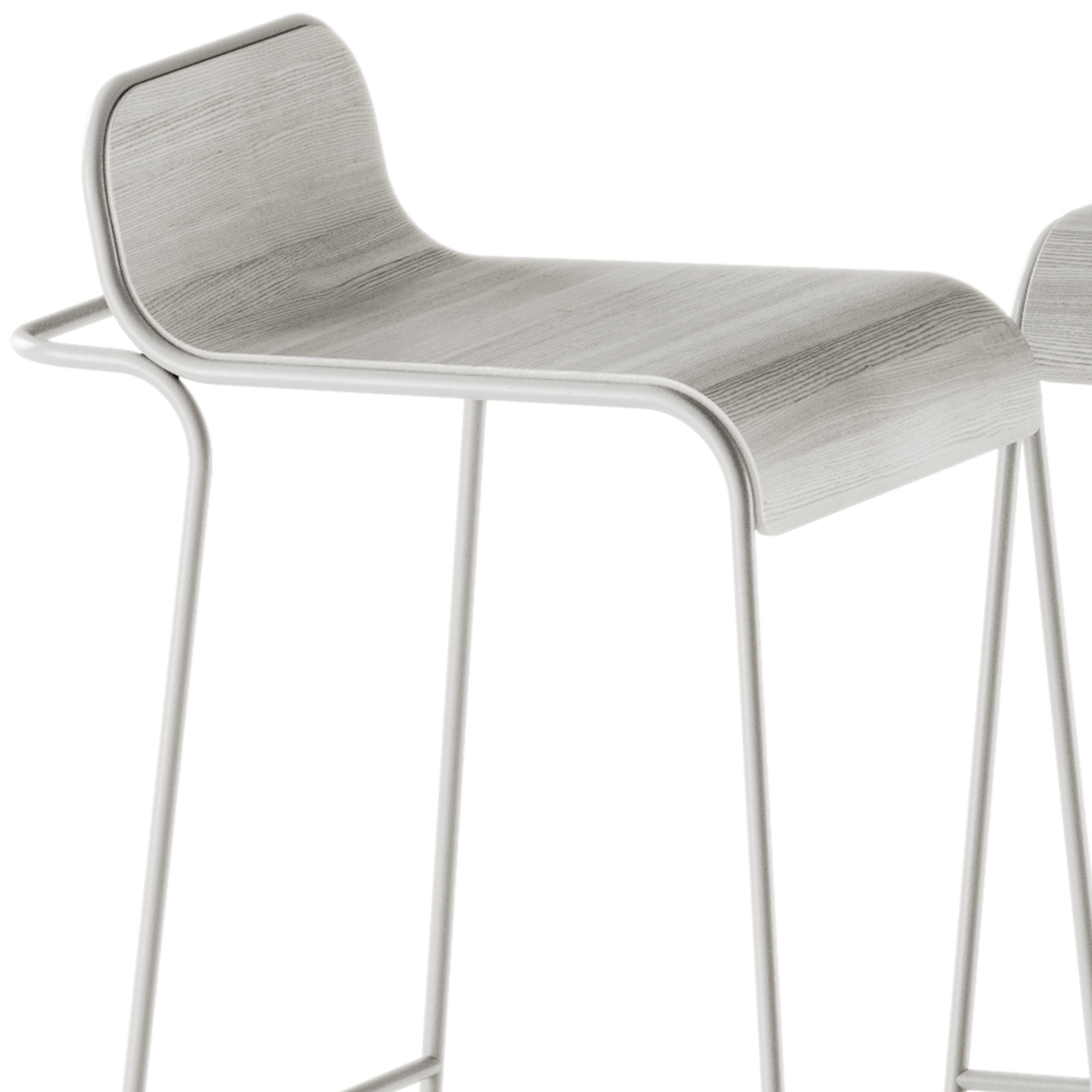 Neu Round Table High by Hay and Flow Aluminium Stool 3D model_4
