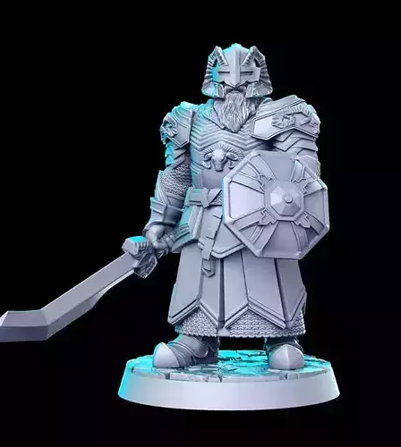 Dwarf Ram Hobbit Lord of the Rings LOTR 32mm Pre-supported