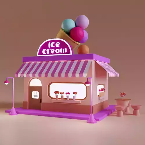 Lowpoly Ice cream Shop