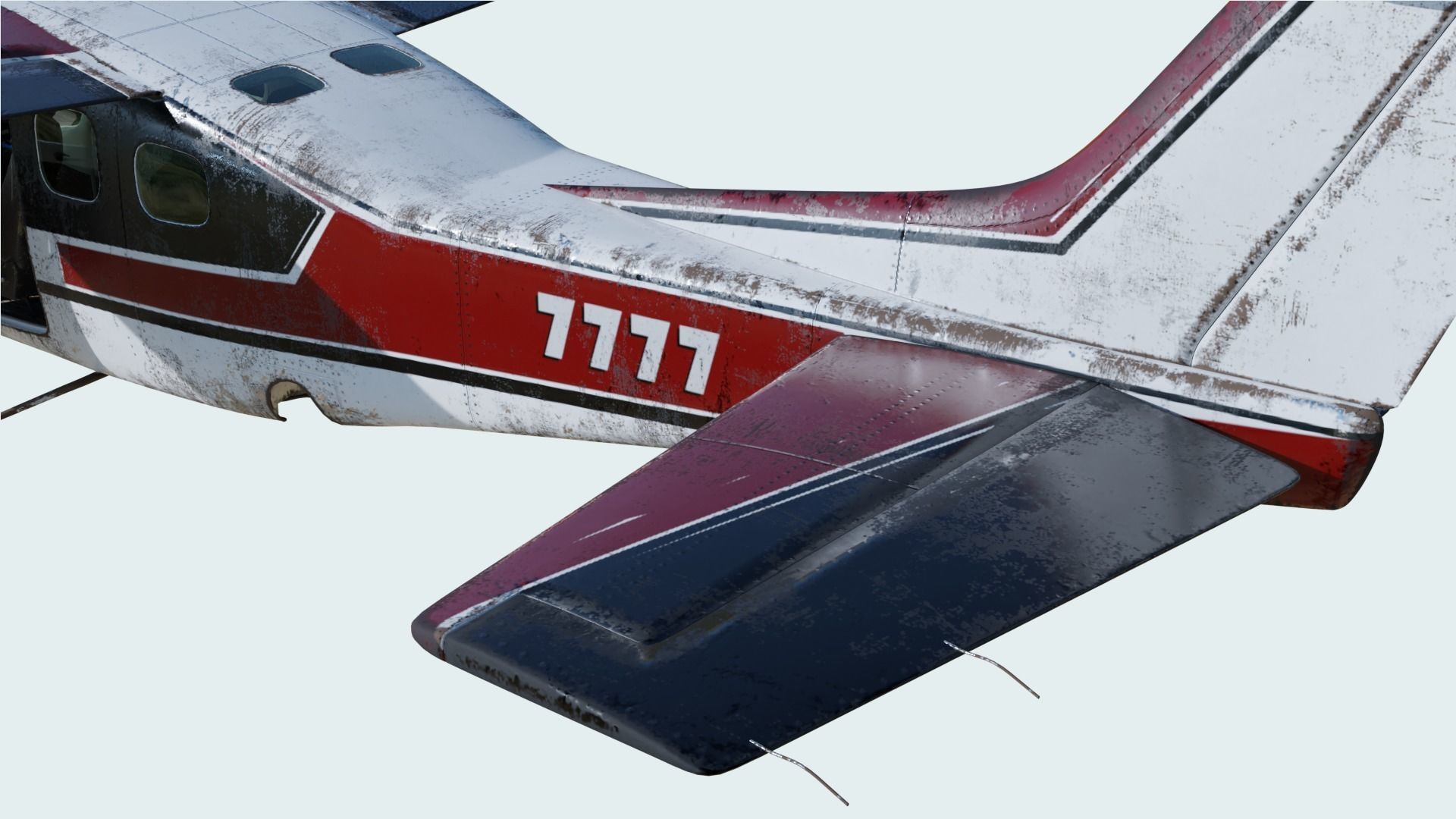 3D Old Cessna 210 model Low-poly 3D model_18