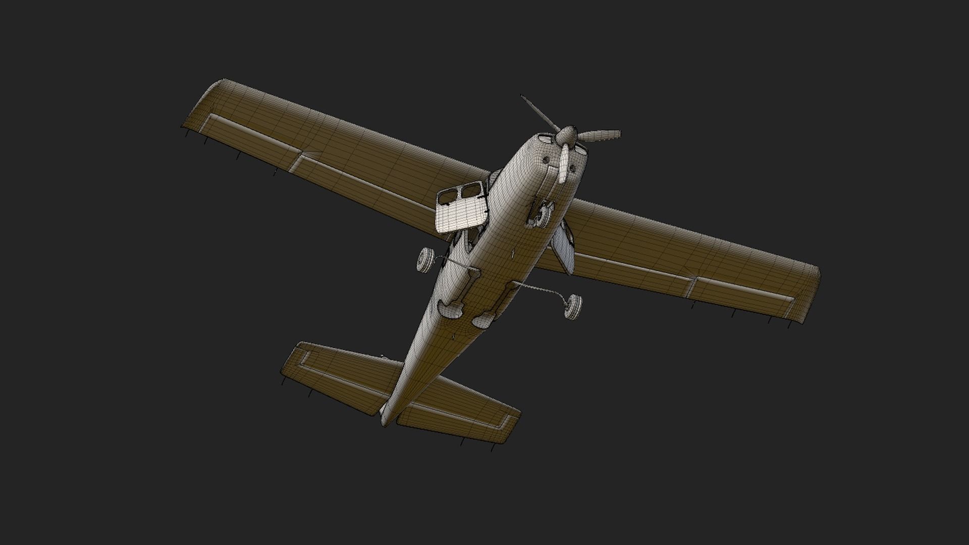 3D Old Cessna 210 model Low-poly 3D model_23