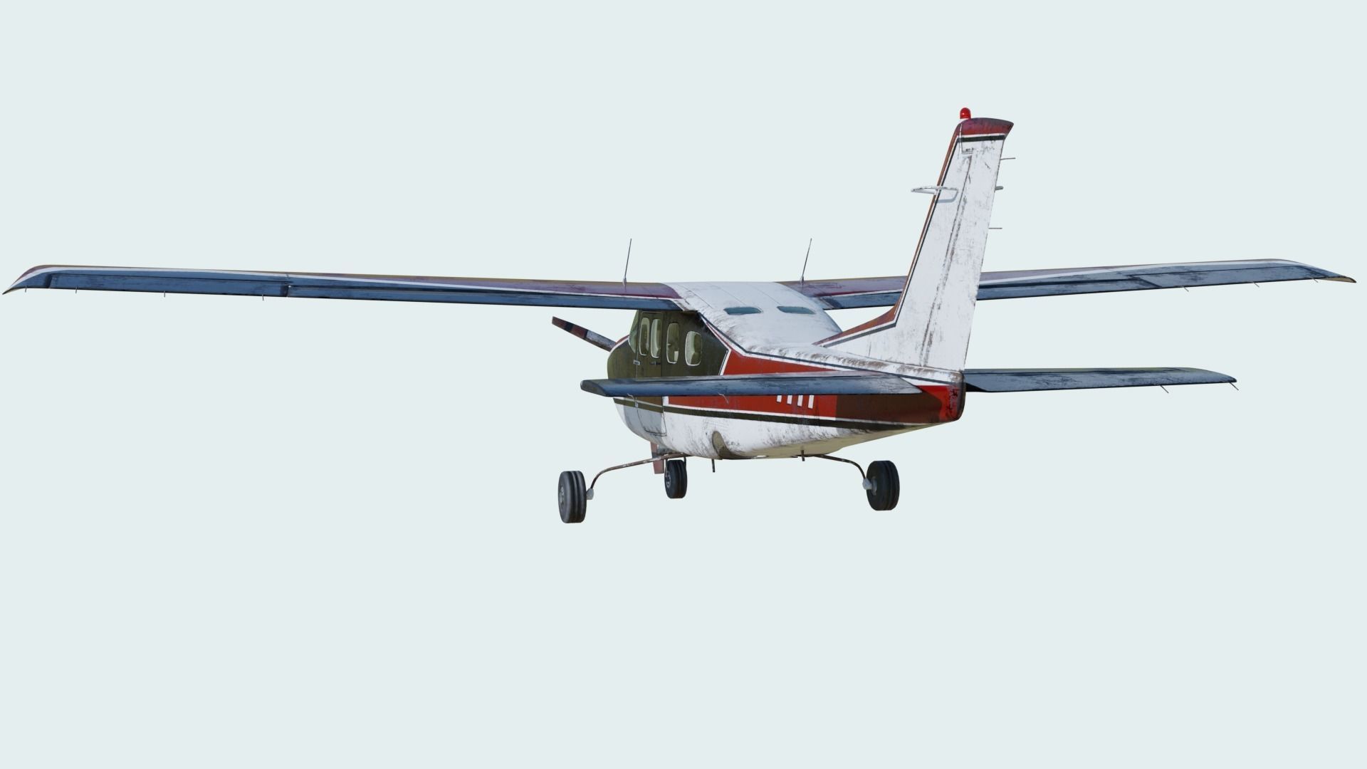 3D Old Cessna 210 model Low-poly 3D model_11