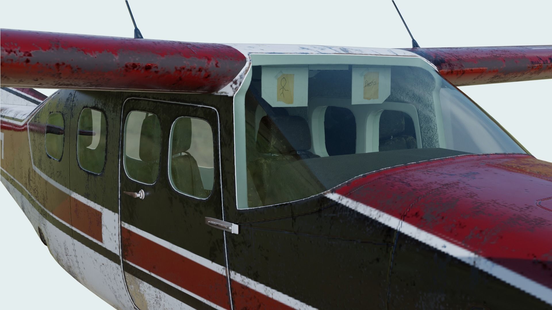 3D Old Cessna 210 model Low-poly 3D model_15