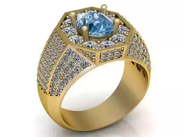 Diamond Signet Ring Jewellery for Women 3D print model