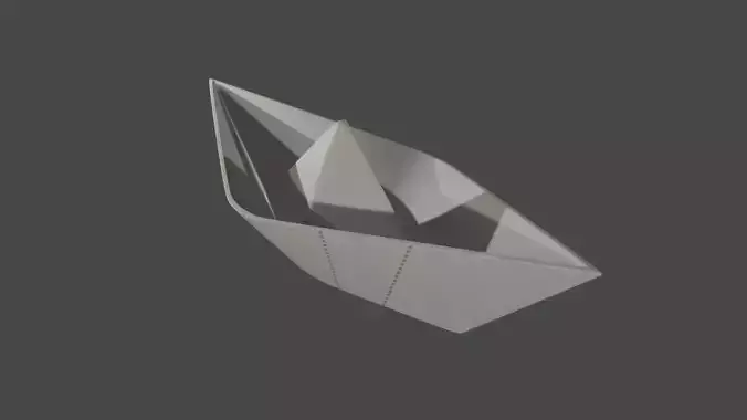 3d paper boat  3D model