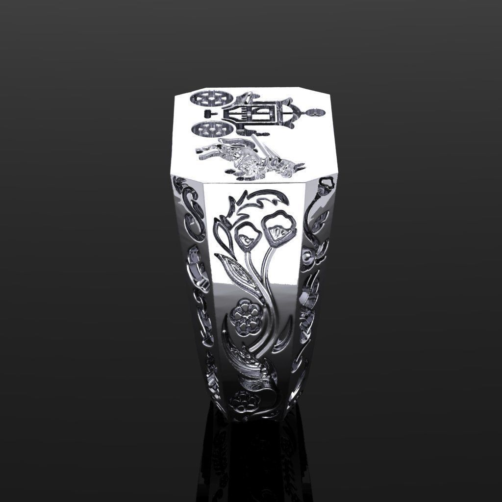 3D engraved ring 3D print model_3