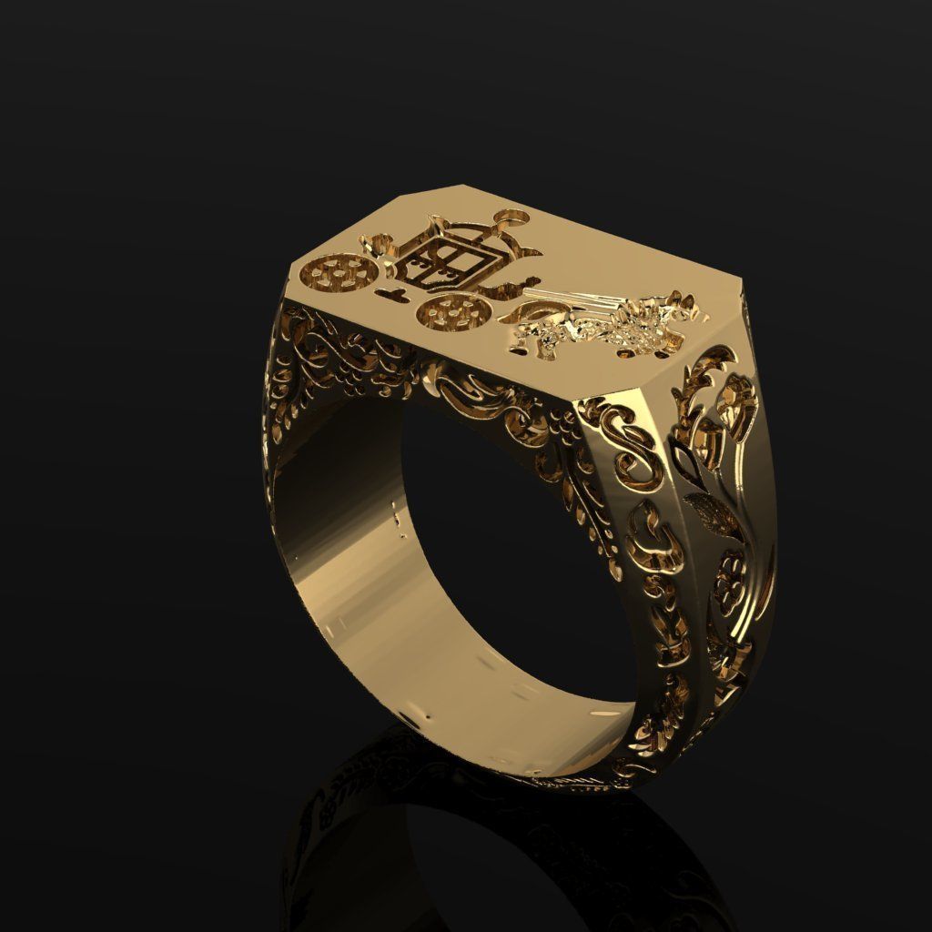 3D engraved ring 3D print model_1