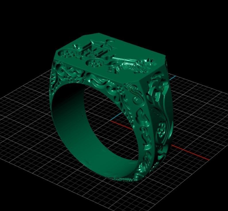 3D engraved ring 3D print model_4
