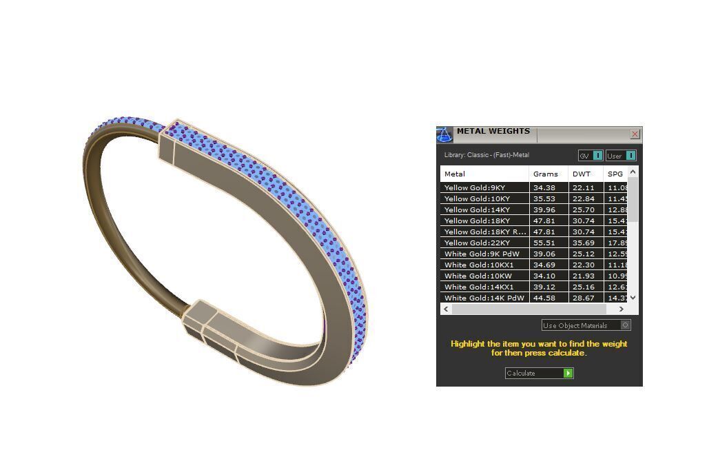 Tiffany Lock Bangle  with Full Pave Diamonds 3D print model_9