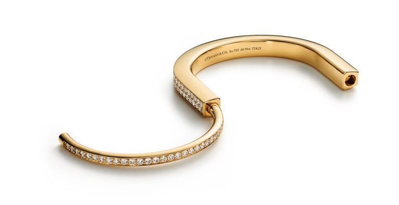 Tiffany Lock Bangle  with Full Pave Diamonds 3D print model_4