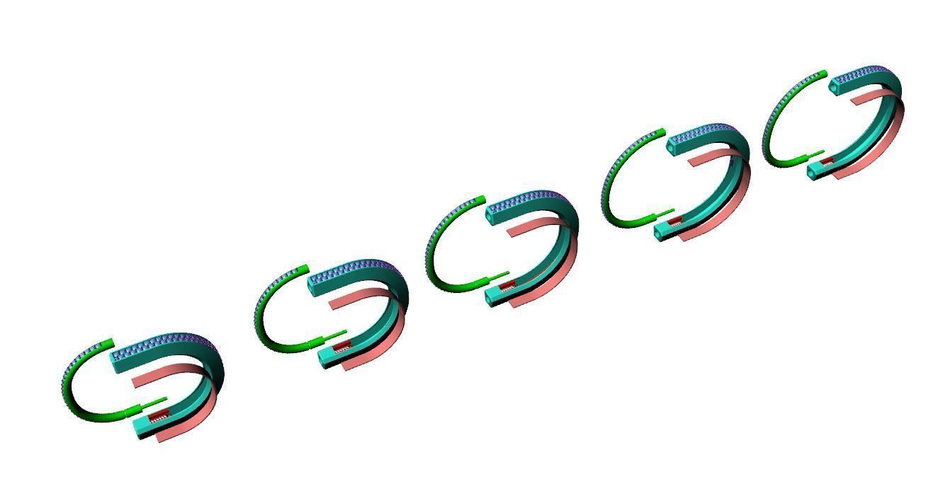 Tiffany Lock Bangle  with Full Pave Diamonds 3D print model_8