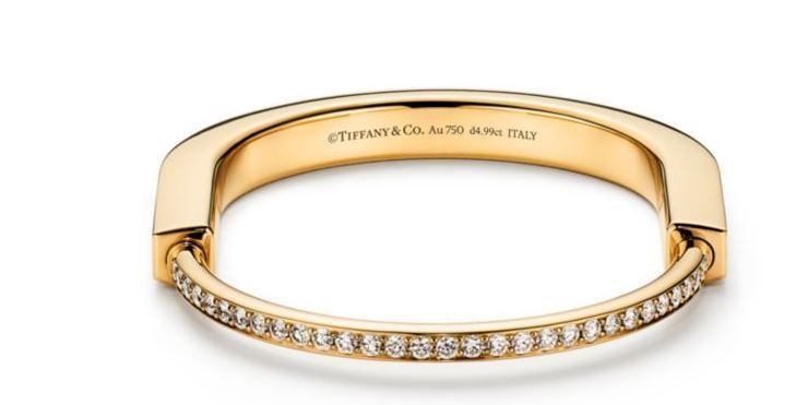 Tiffany Lock Bangle  with Full Pave Diamonds 3D print model_3