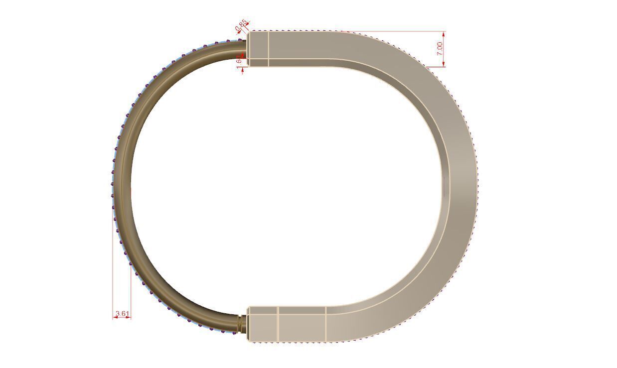 Tiffany Lock Bangle  with Full Pave Diamonds 3D print model_14