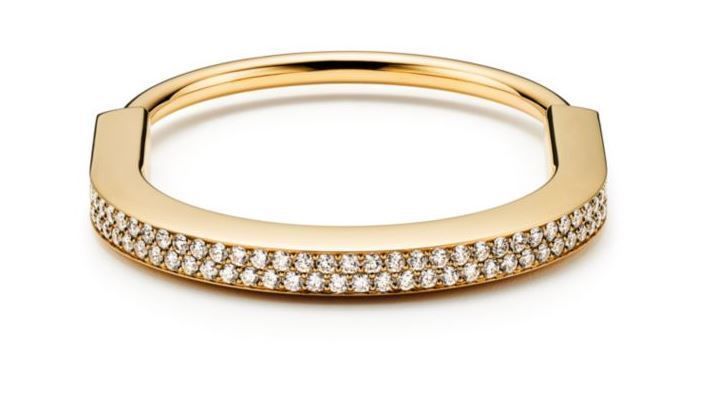 Tiffany Lock Bangle  with Full Pave Diamonds 3D print model_2