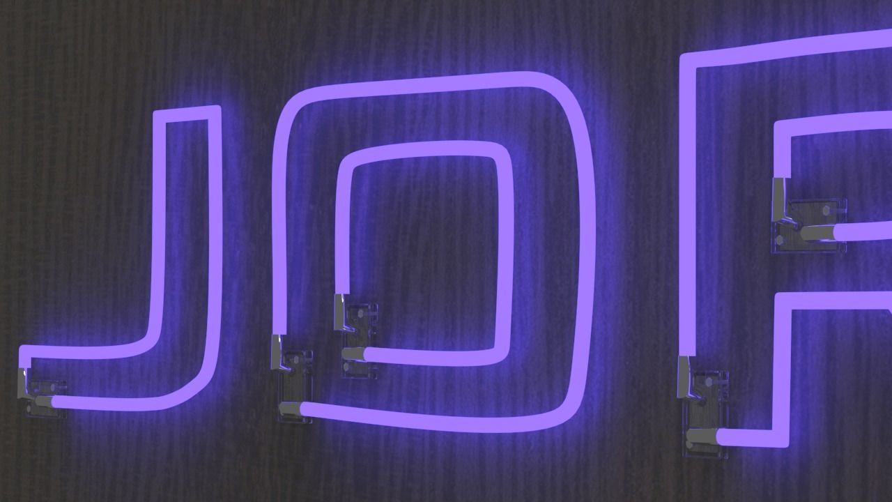 Neon sign Low-poly 3D model_7