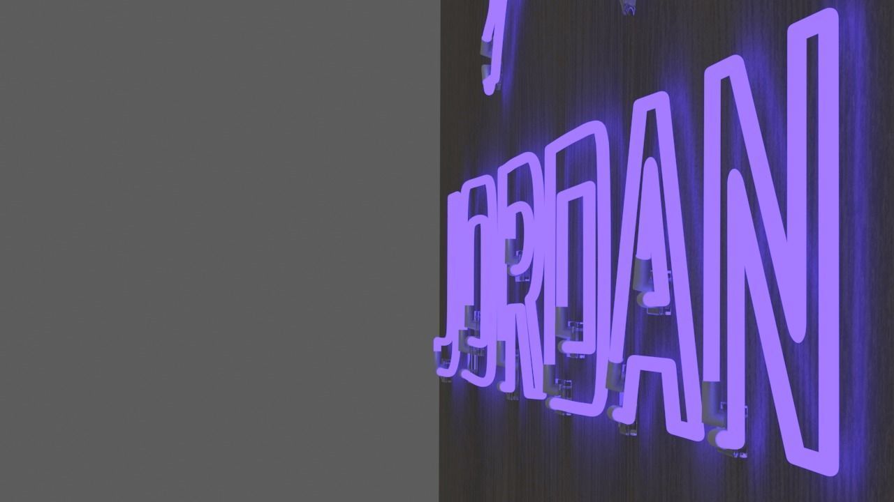 Neon sign Low-poly 3D model_3