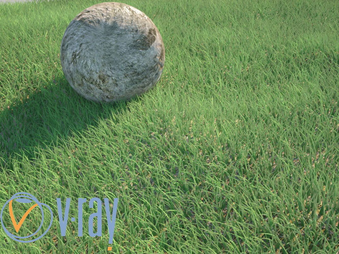Realistic Grass rock in 3D model