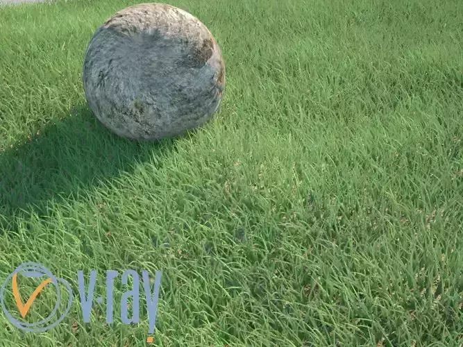 Realistic Grass rock in 3D model