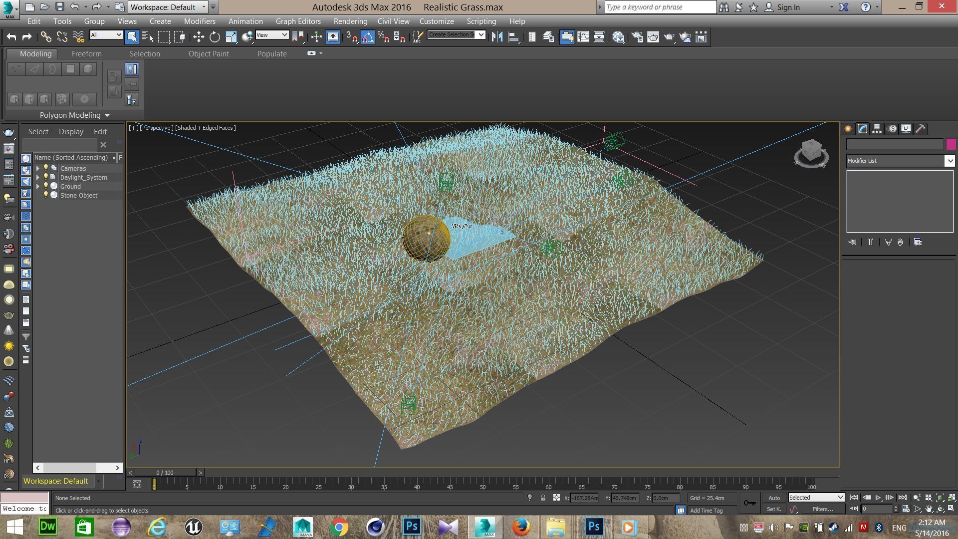 Realistic Grass rock in 3D model_5