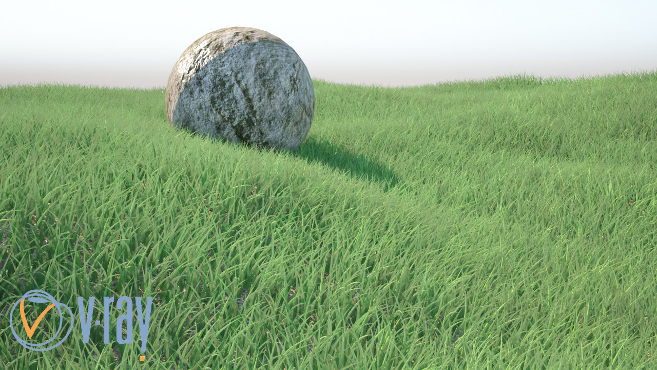 Realistic Grass rock in 3D model_1