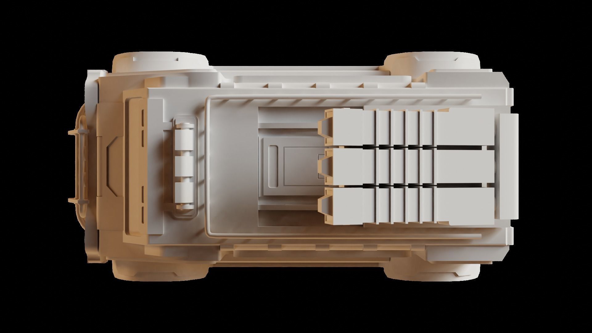 Sci-Fi military car Low-poly 3D model_4