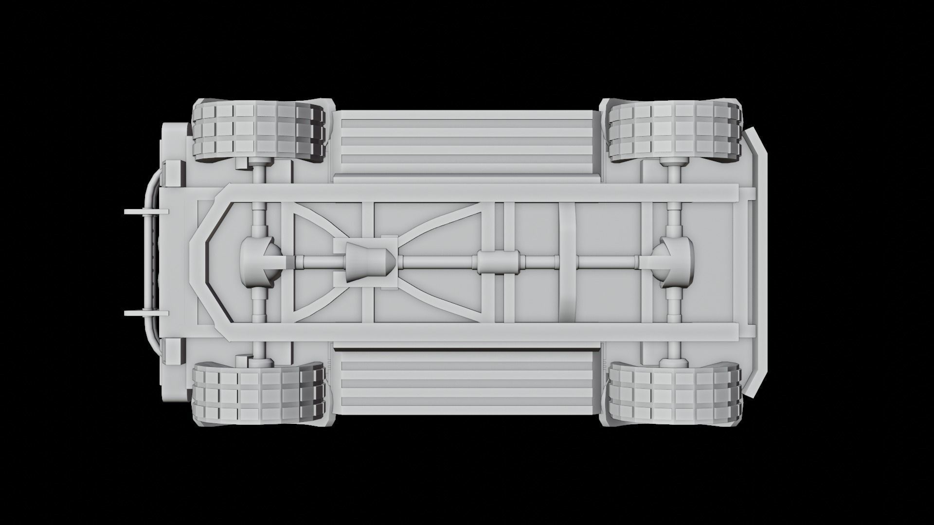 Sci-Fi military car Low-poly 3D model_9