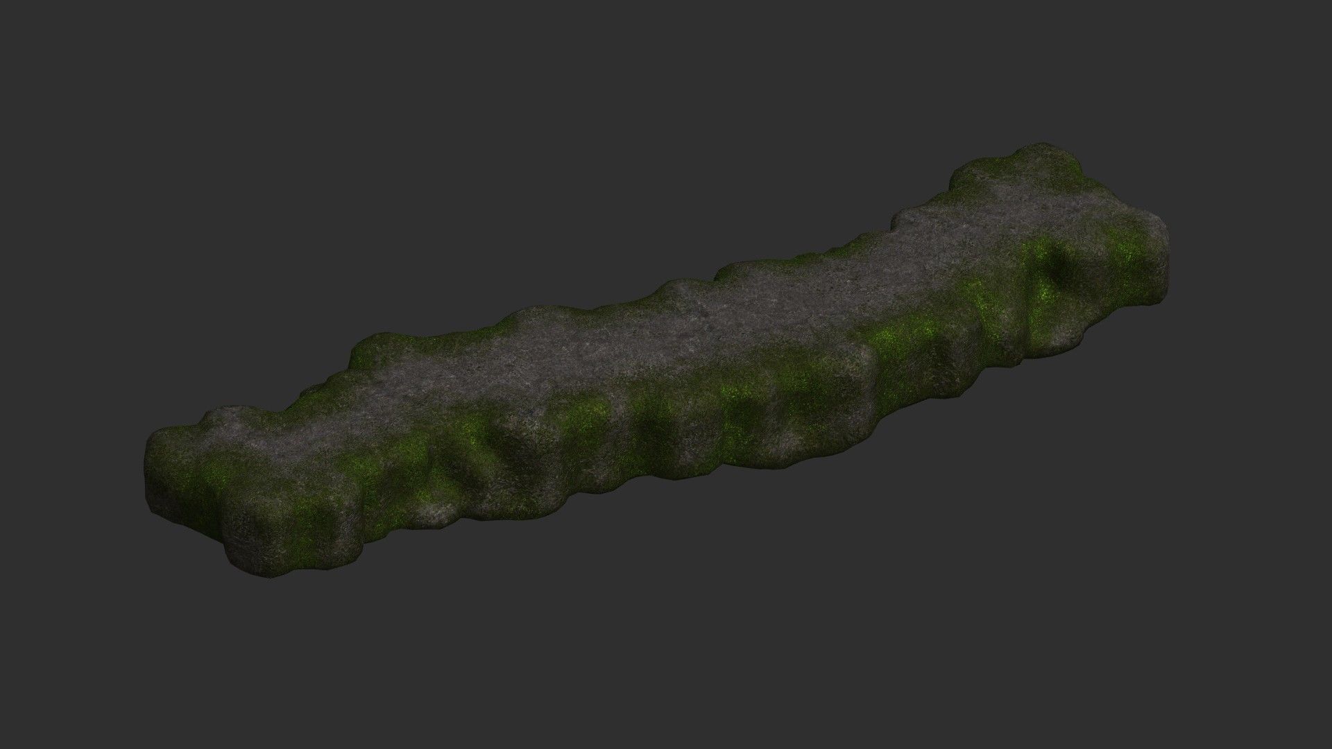 Rock Walkway 2 - Moss 1 Low-poly 3D model_2