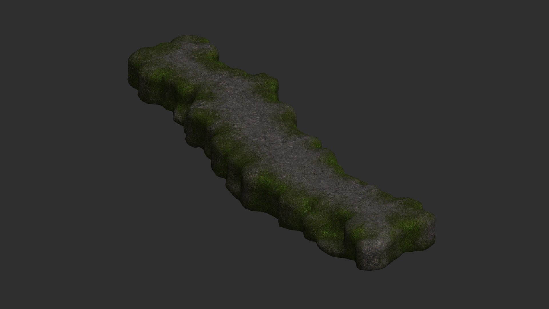 Rock Walkway 2 - Moss 1 Low-poly 3D model_5