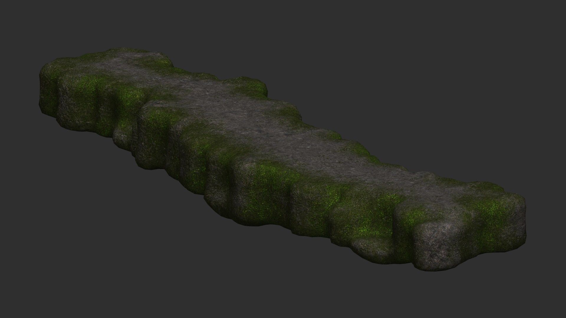 Rock Walkway 2 - Moss 1 Low-poly 3D model_9