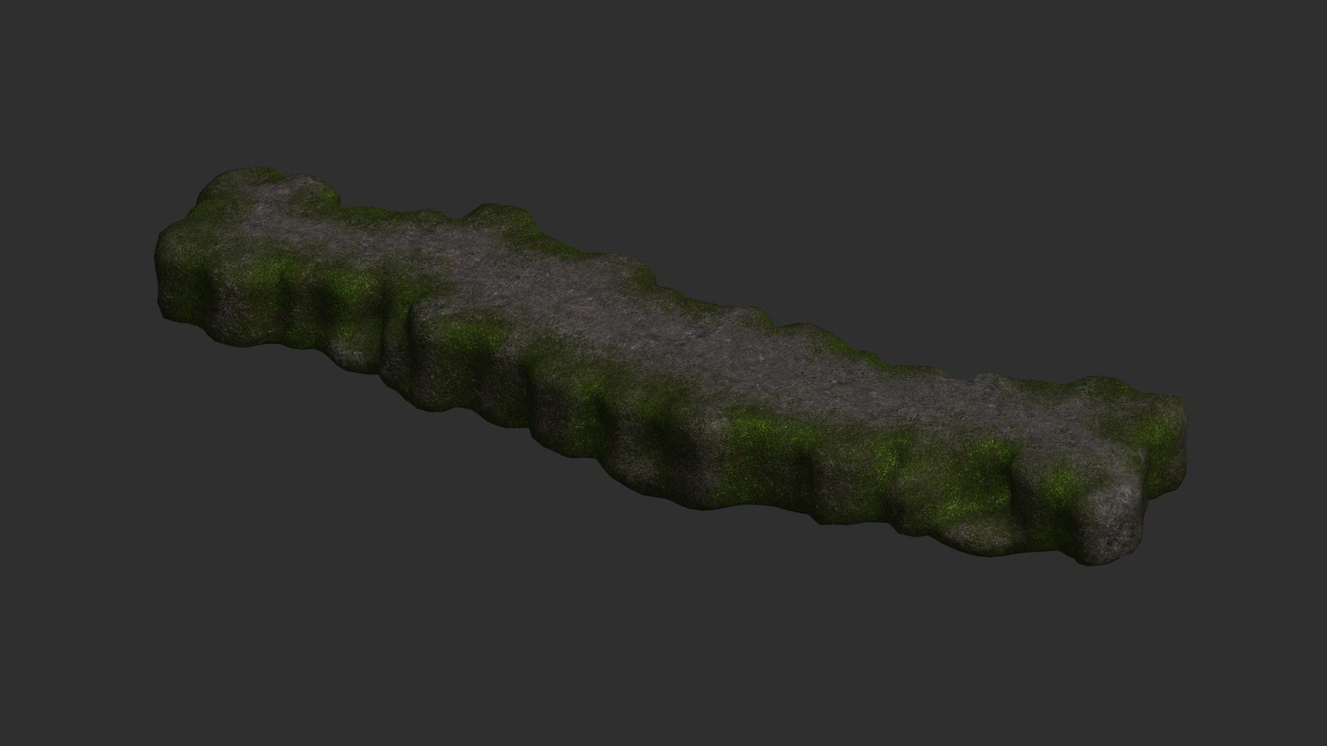 Rock Walkway 2 - Moss 1 Low-poly 3D model_1