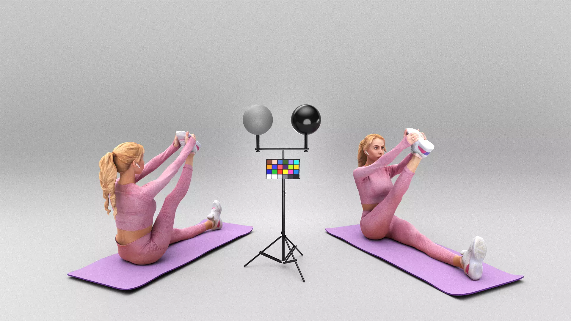 Athletic young woman stretching 392 Low-poly 3D model