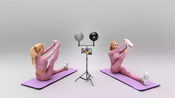 Athletic young woman stretching 392