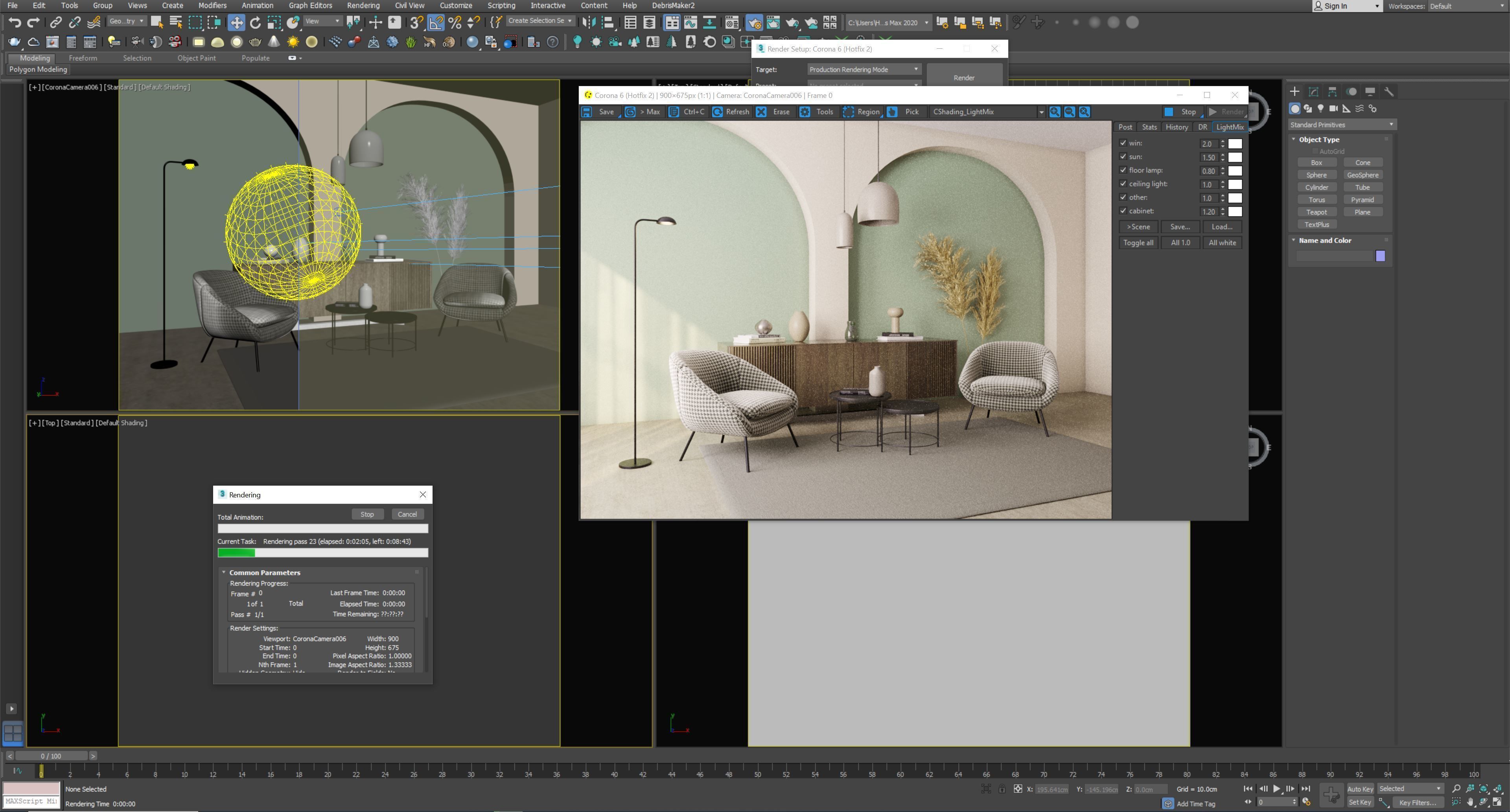 Interior scene living room 12 3D model_6