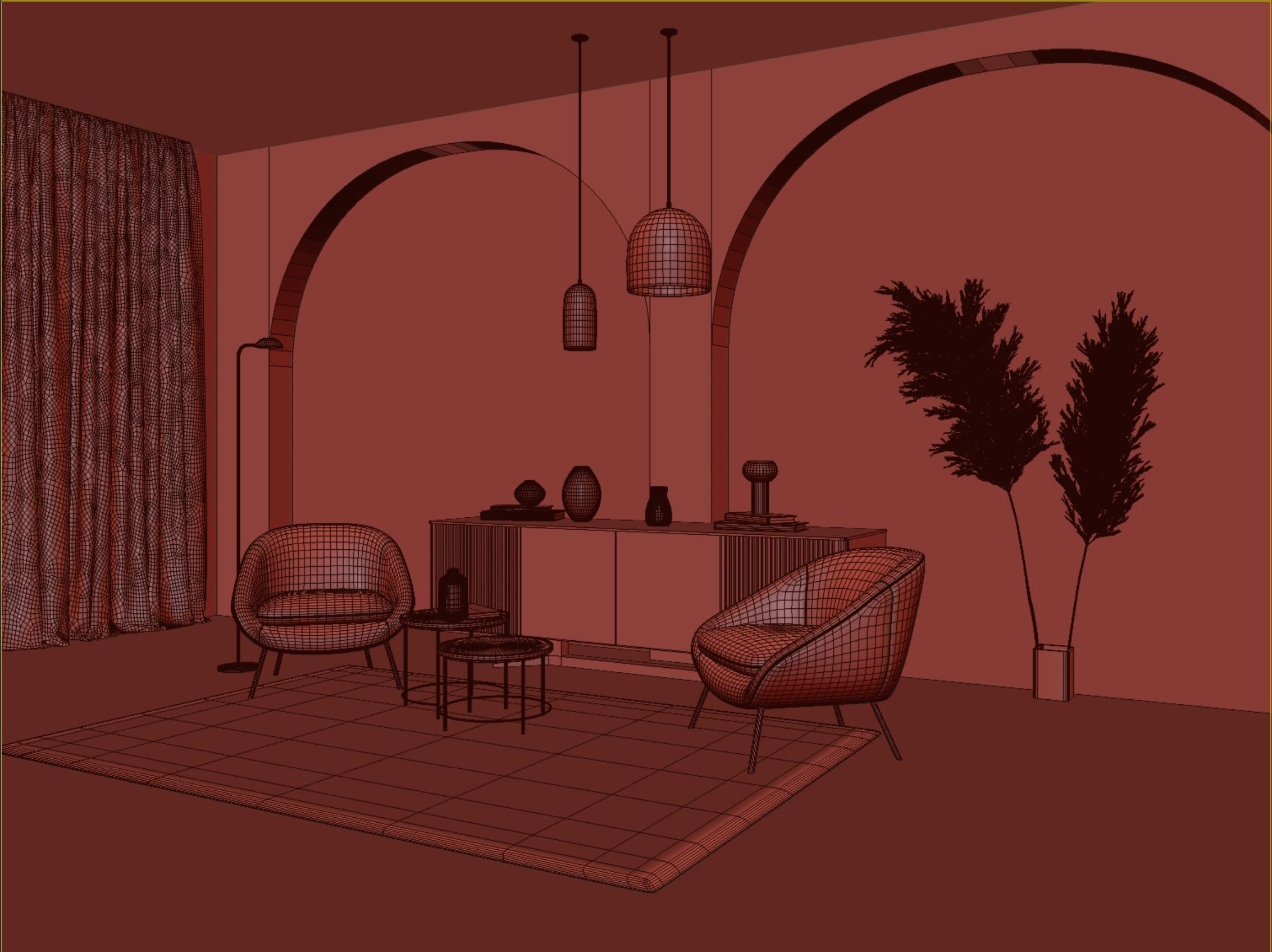 Interior scene living room 12 3D model_12