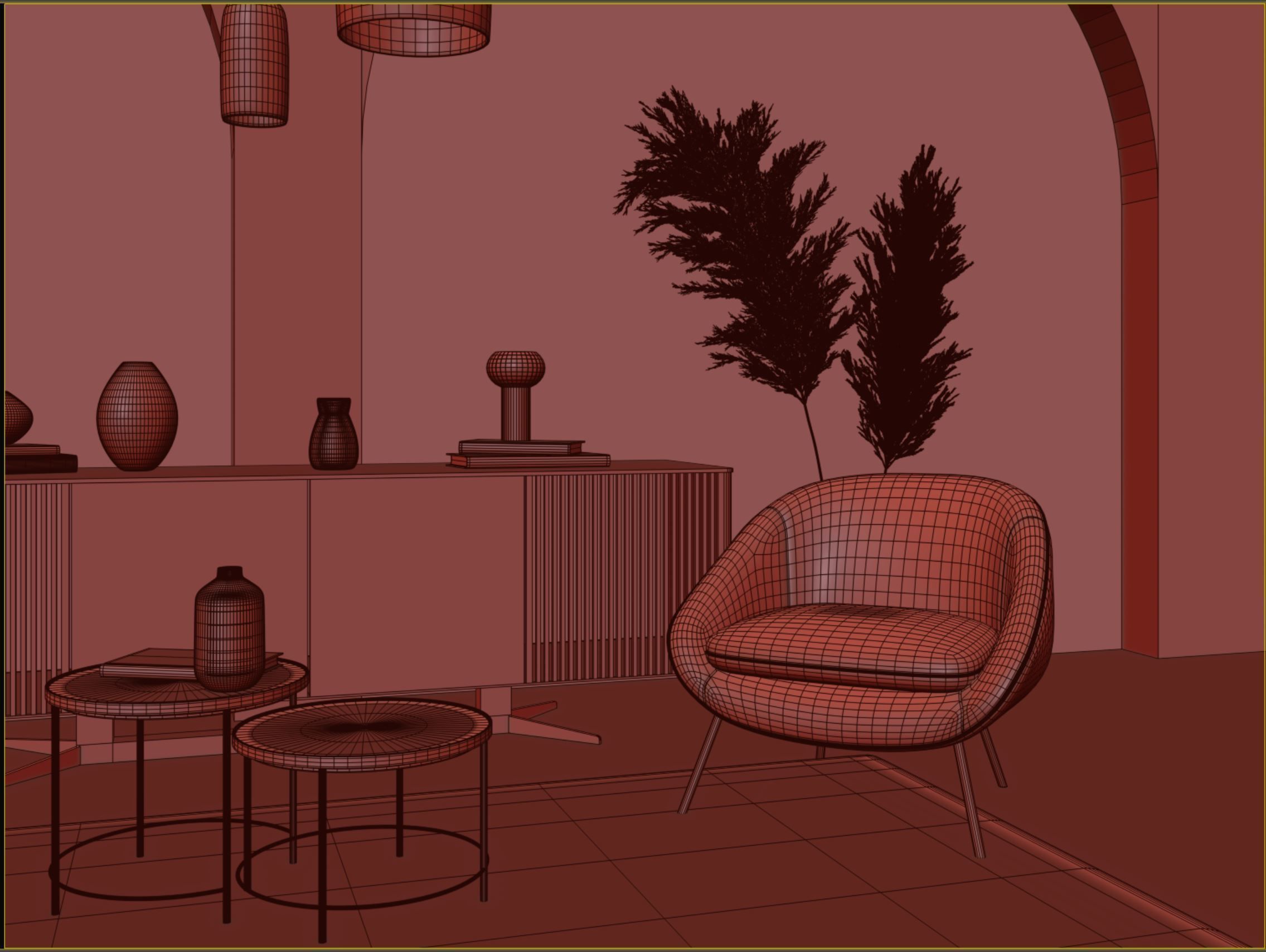 Interior scene living room 12 3D model_10