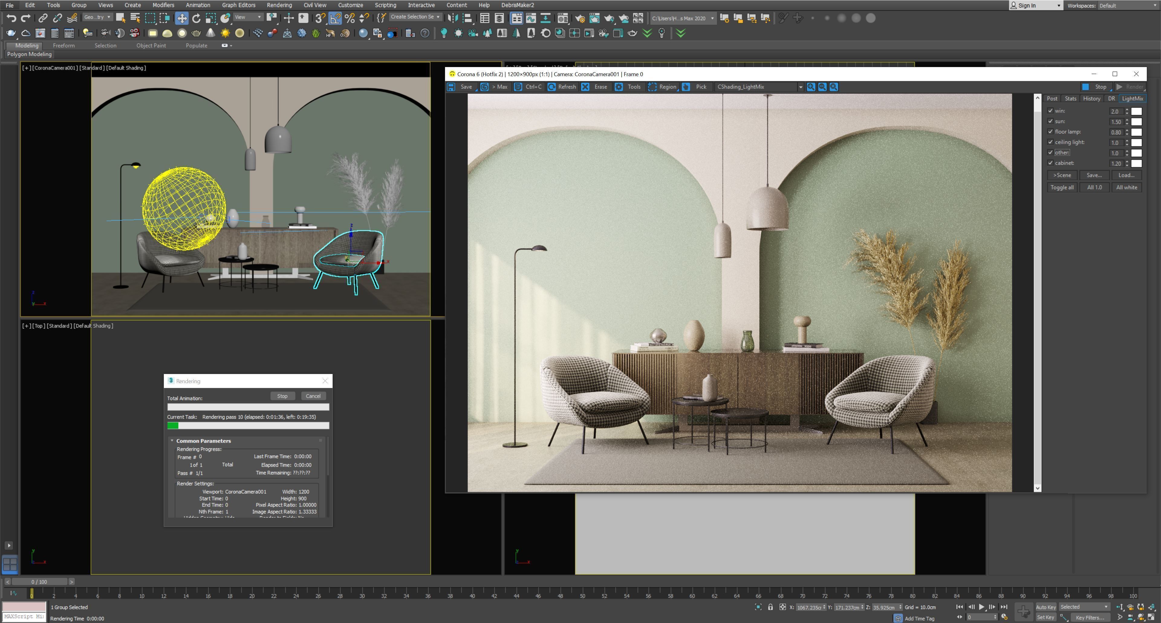 Interior scene living room 12 3D model_5