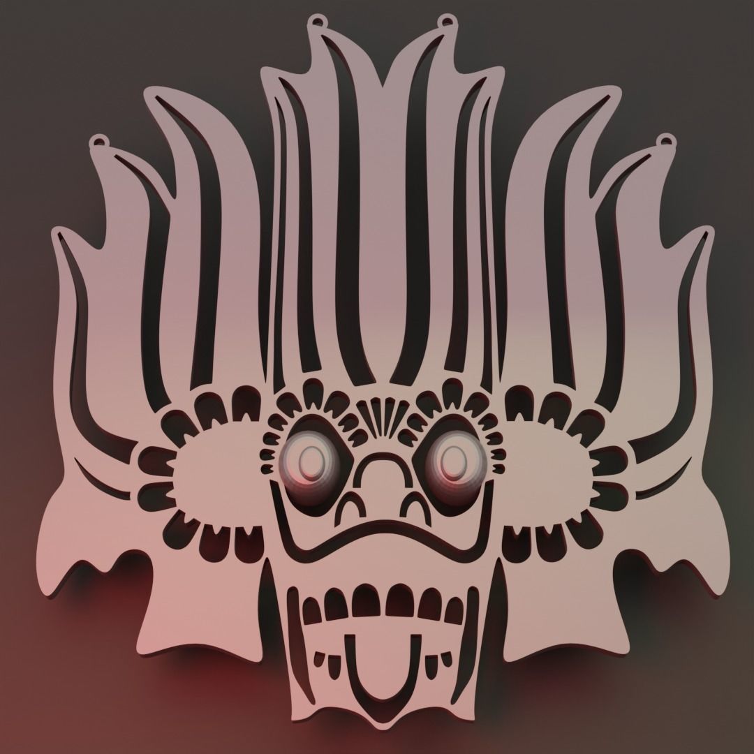 3D Printable Wall Art Sri Lankan Yaka Ghost Inspired Design 3D print model_2
